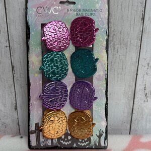 CWC Halloween Pastel Pumpkin Metallic Magnetic Bag Clips 8 Count NWT NIB